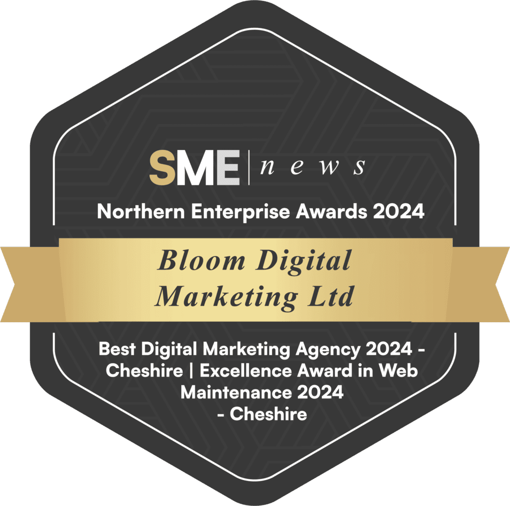 bloom digital marketing ltd northern enterprise awards 2024 badge
