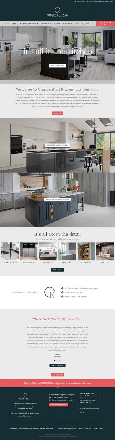 Grappenhall Kitchen Company website screenshot
