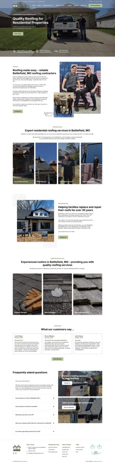 bg roofing and repair portfolio image