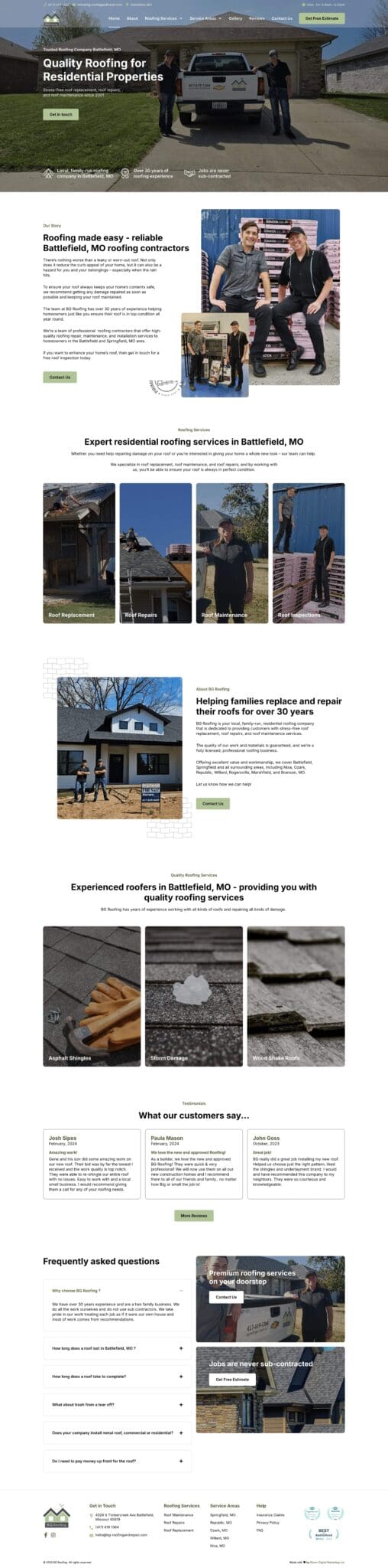 bg roofing and repair portfolio image