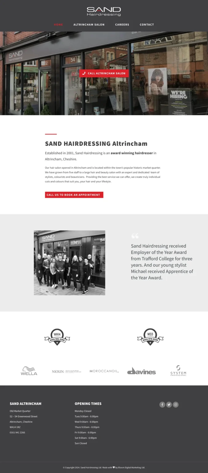 sand hairdressing home