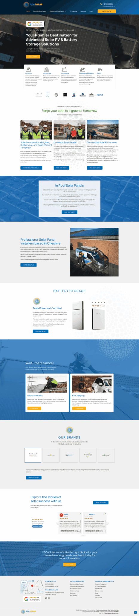 scasolar home page portfolio